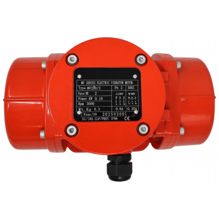 SILNIK WIBRACYJNY ELEKTROWIBRATOR MV200/3 3000 OBR 0,18kW 2kN 3-FAZOWY